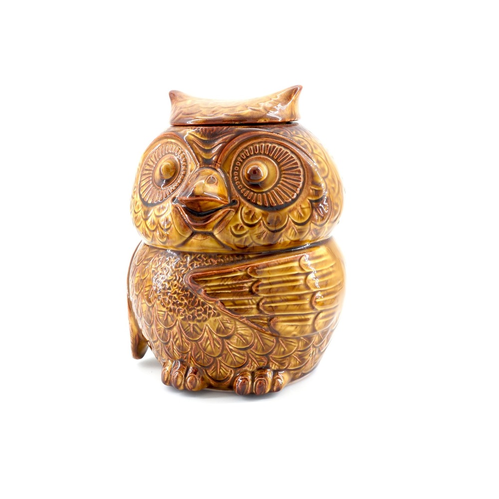 Vintage McCoy Pottery Brown Owl Cookie Jar 204 Lancaster Colony 1960s Retro